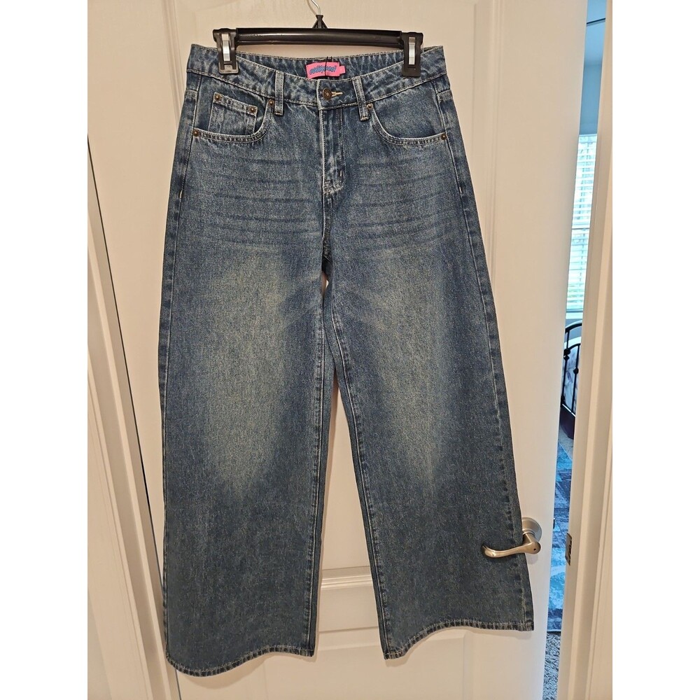 Edikted NWT Blue Vintage Wash Wide Leg Baggy Skater Jeans Womens Size Small
